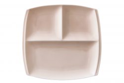titto 3つ仕切皿(角) ピンク | 小田陶器公式サイト